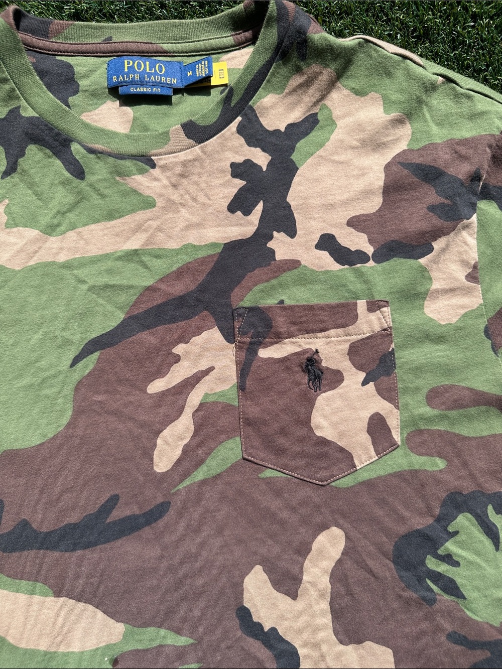 Polo by Ralph Lauren Camo Short Sleeve T-Shirt in Green/Brown/Tan - Picture 2 of 4